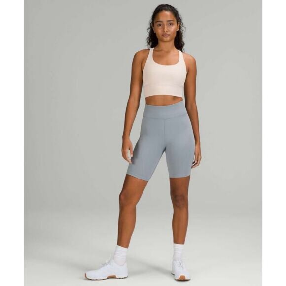 LULULEMON Energy Bra Longline Ribbed Medium Support B–D Cups Size 4 Chantilly - Picture 2 of 6